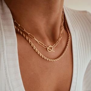 ✨Mix & Match: 2/$20✨ Layered Cuban Paperclip Chain Clasp Necklace